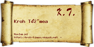 Kroh Tímea névjegykártya